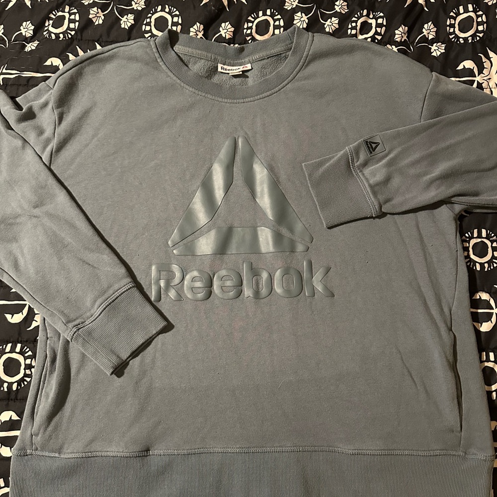 Reebok Women's Green/Blue/Gray Sweater with pockets